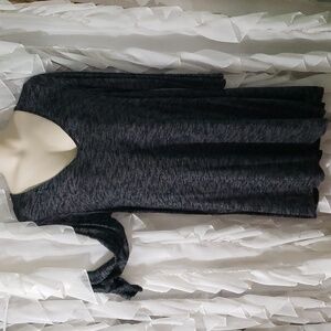 Just Be. NWT. Black Merreled; Long Sleeve; Lattice Back; V-neck Dress. Size 3X